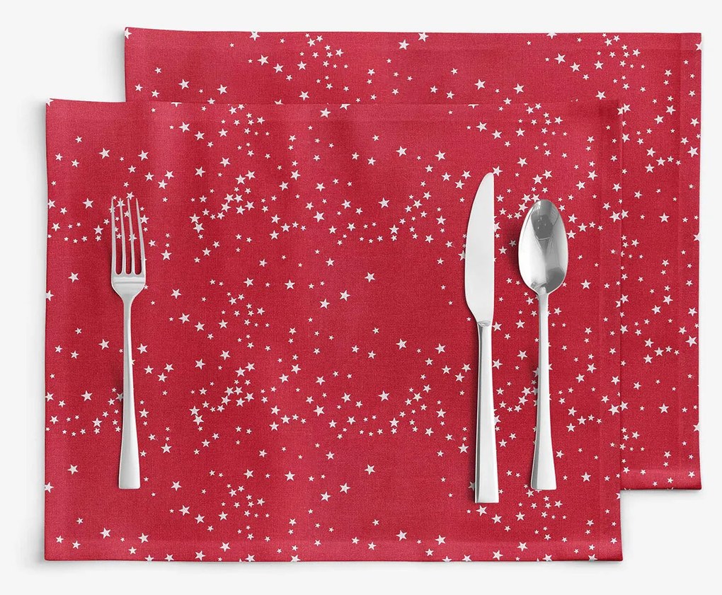 Goldea valencia 2 darabos reggeliző alátét - csillagok piroson 30 x 40 cm