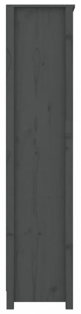 szürke tömör fenyőfa könyvszekrény 80x35x154 cm