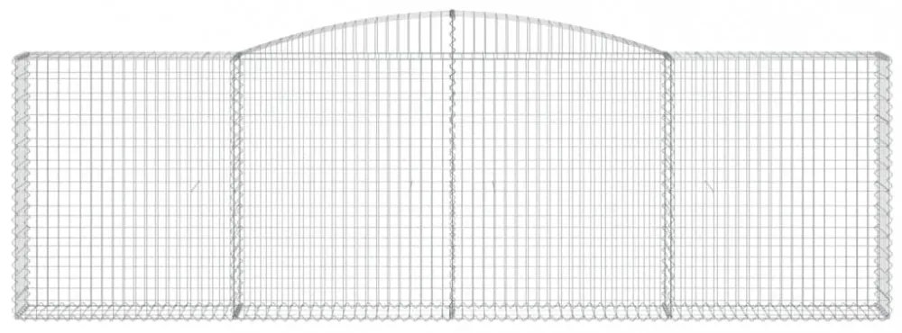 vidaXL 6 db íves horganyzott vas gabion kosár 400x30x120/140 cm