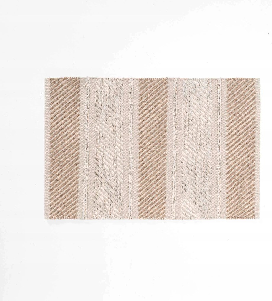 Boho Bézs Csíkos Puha Pamut Szőnyeg 60X90 CM