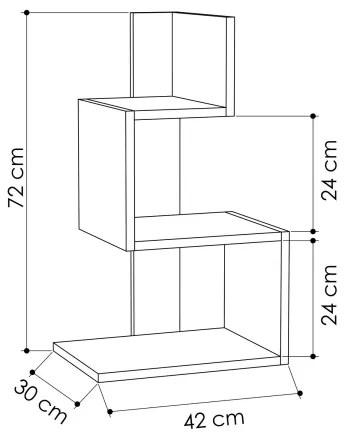 Éjjeliszekrény ROSIE 72x42 cm fehér/tölgy
