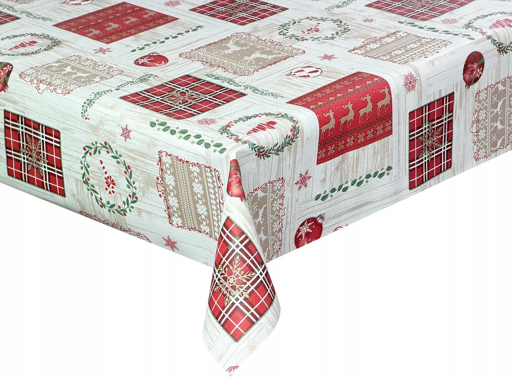 Karácsonyi Méteres Kerámia Abrosz Kerámia Bézs Piros 280x140 cm