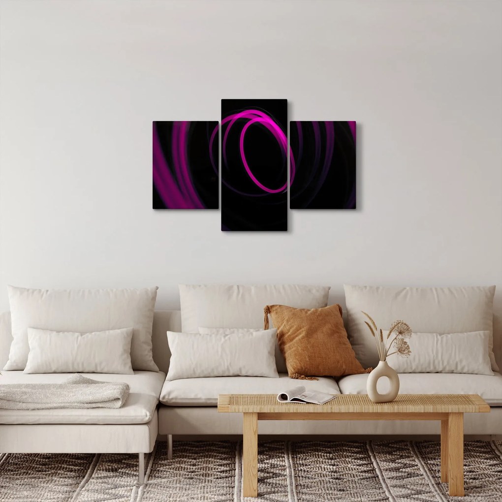 Kép - lila vonalak (90x60 cm)
