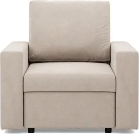 Zeus fotel, egyenes kartámasz, bársony, bonell töltet, bézs