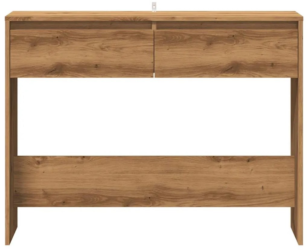 kézműves tölgy színű szerelt fa dohányzóasztal 100x35x76,5 cm