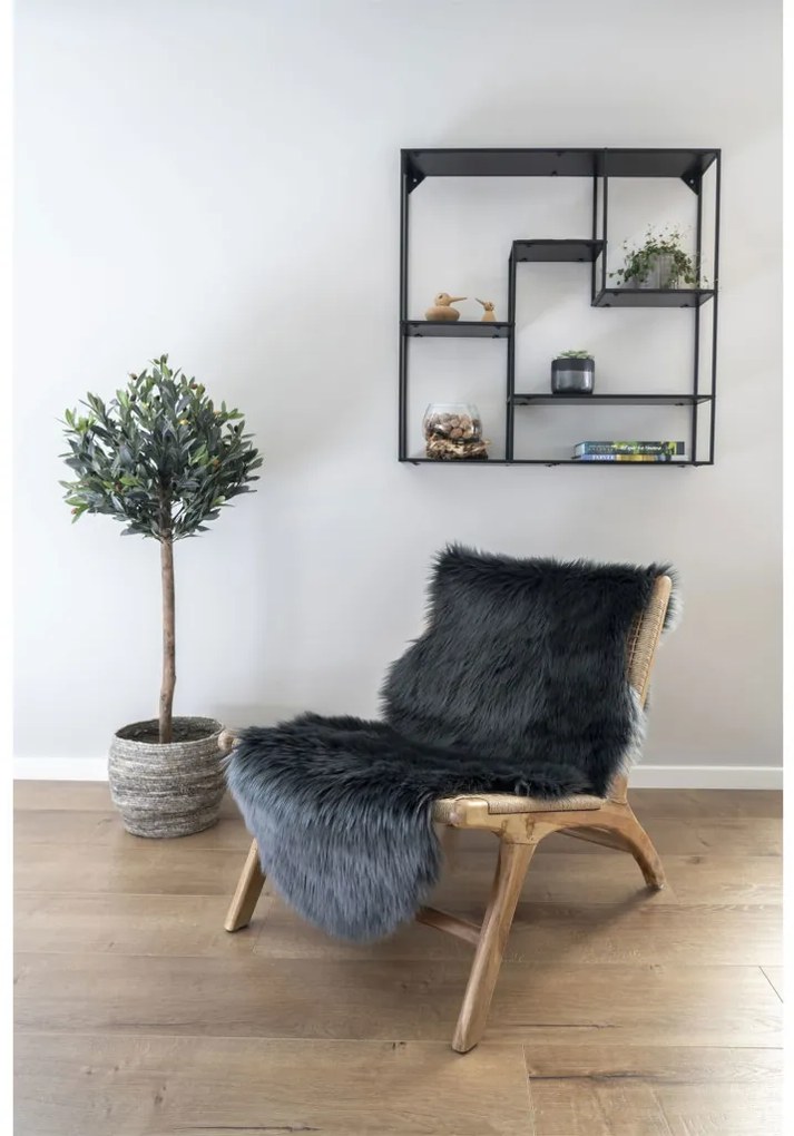 Mesterséges báránybőr, szürke, 60x180 cm