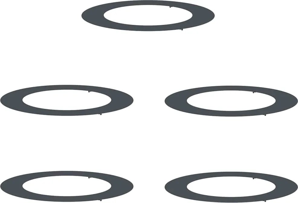 vidaXL Alkalmas lapos fa gyűrűkhez 5 pcs Antracit Ø60 / 90 cm Acél