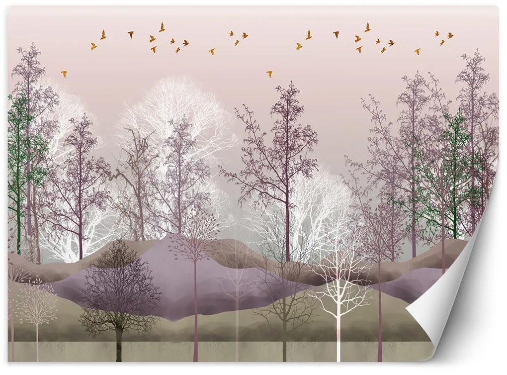 Gario Fotótapéta Madarak az erdő felett Anyag: Vlies, Méret: 150 x 105 cm