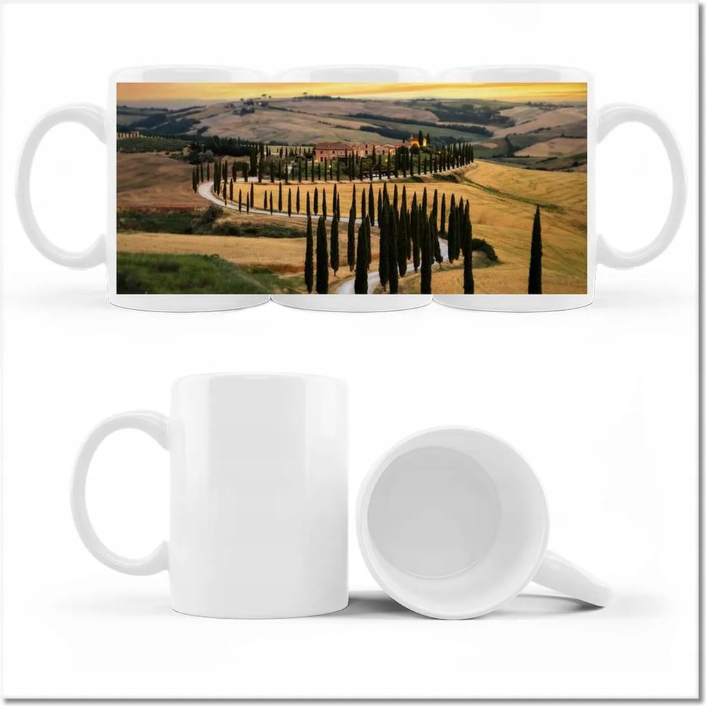 Fotó bögre Gyönyörű ciprusfák Toszkánában