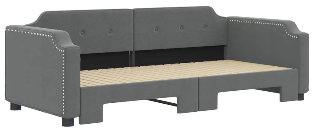 sötétszürke kihúzható szövet heverő 100 x 200 cm