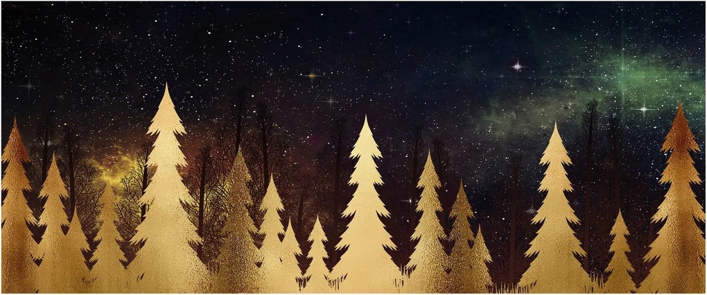 Kép - arany éjszaka (120x50 cm)