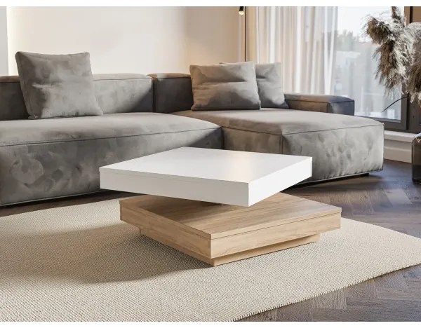 TIMO dohányzóasztal fehér/sonoma tölgy