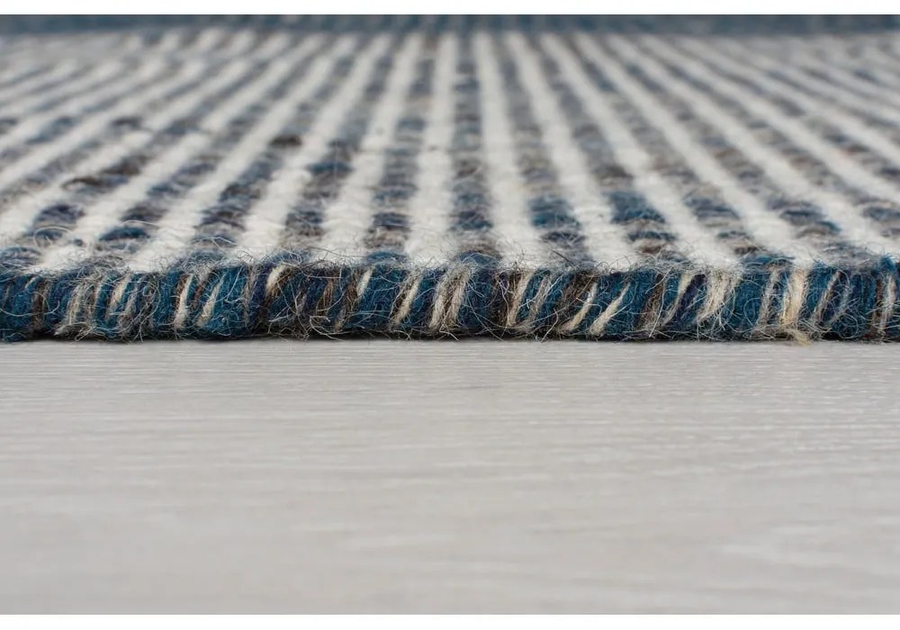 Anu kék gyapjú futószőnyeg, 60 x 200 cm - Flair Rugs