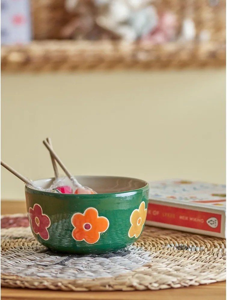 Sötétzöld kőedény gyerek tálka ø 12 cm Addy – Bloomingville Mini