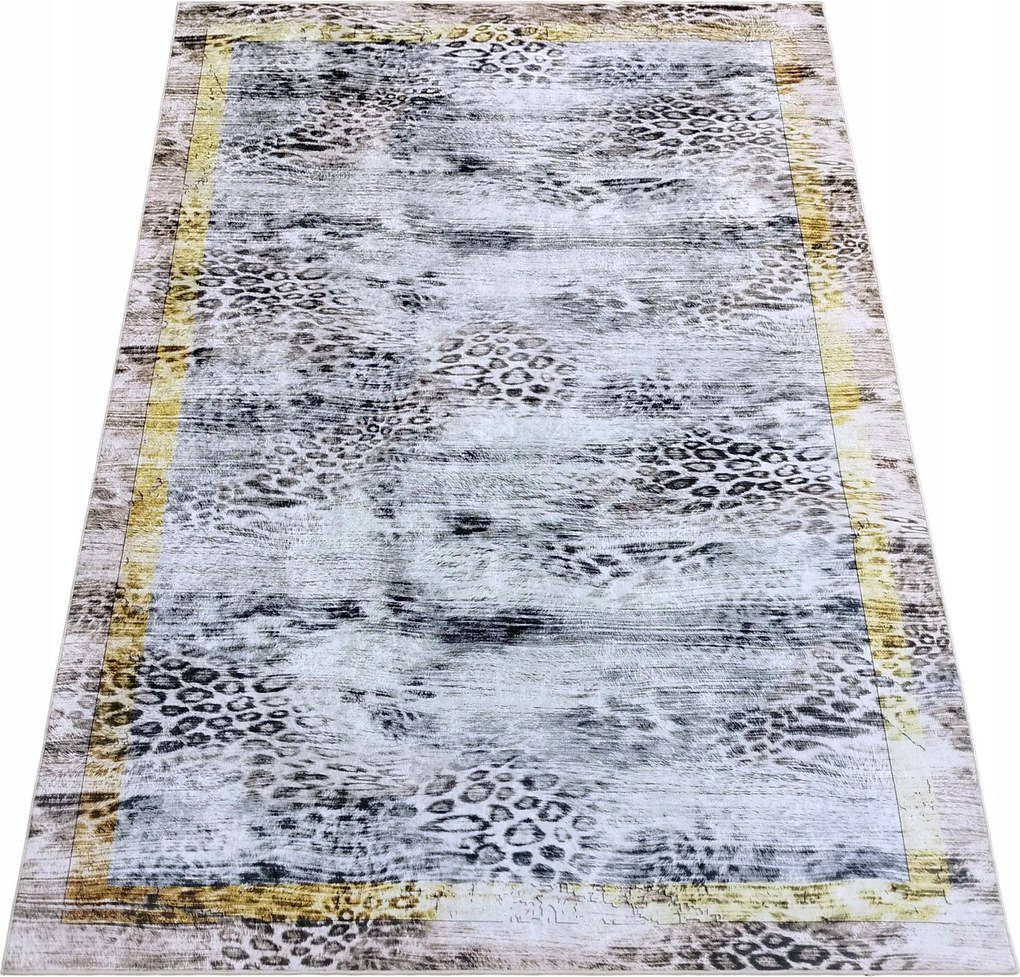 Csúszásgátló Szőnyeg 160x220 Étkező Nappaliba Szürke Barna Sárga