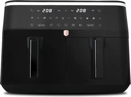 BerlingerHaus Dupla AirFryer átlátszó ablakokkal (4.5+4.5L) Black Rose Collection (BH/9883)