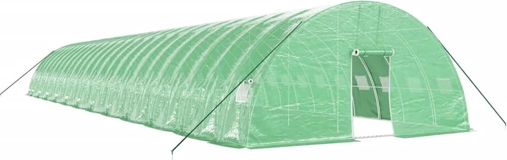 vidaXL zöld acélvázas melegház 144 m² 24 x 6 x 2,85 m