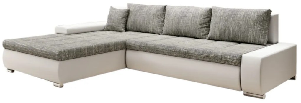 TOSCANIA sarok ülőgarnitúra, 297x80x214, berlin 01/fehér öko-bőr, balos