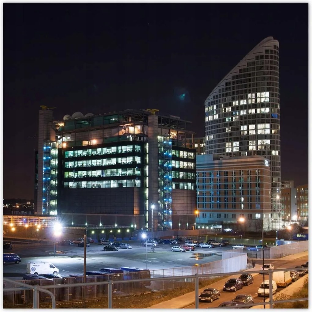 Poszterek 70x70 Éjszaka Kilátás a felhőkarcolókra