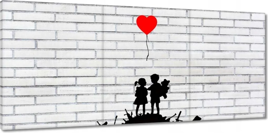 Vászonkép 150x70 Banksy Egy halom fegyver Léggömb