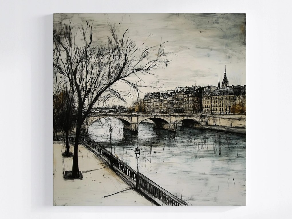 Poszter Város Párizs Folyó Hidak Építészet Kilátás 80x80