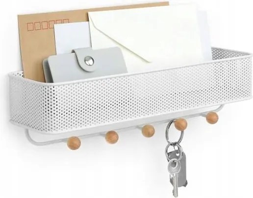 Fali ruhaakasztó fehér előszobába Estique kulcstartó