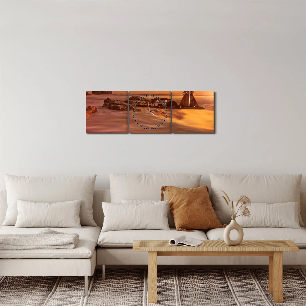 Kép – Naplemente (órával) (90x30 cm)