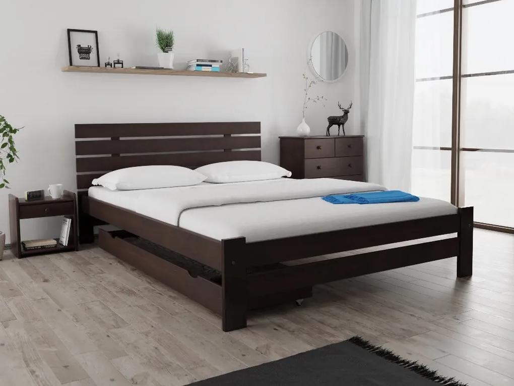 PARIS magasított ágy 140x200 cm, diófa Ágyrács: Léces ágyrács, Matrac: Matrac nélkül