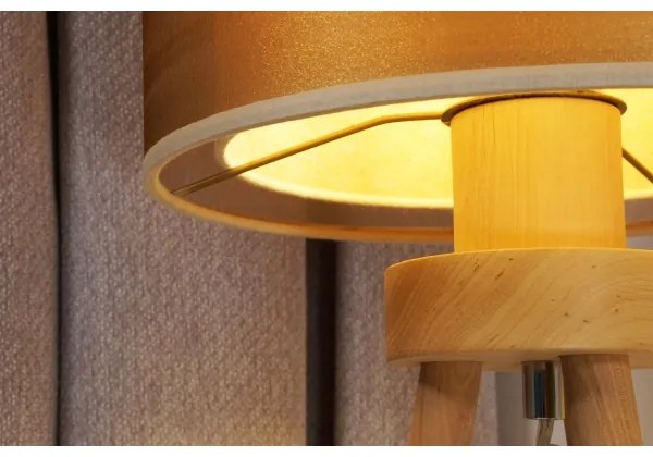 Duolla - Asztali lámpa WOOD BOHO 1xE27/15W/230V átm. 25 cm réz/barna/bézs