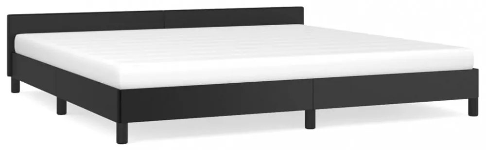 fekete ágykeret fejtámlával matrac nélkül 200x200 cm