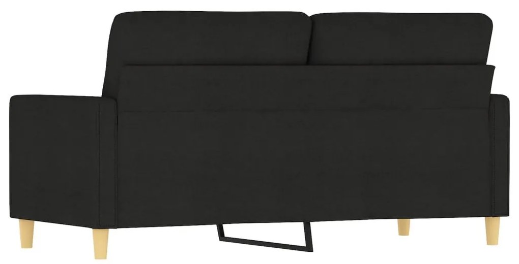 kétszemélyes fekete szövetkanapé 140 cm