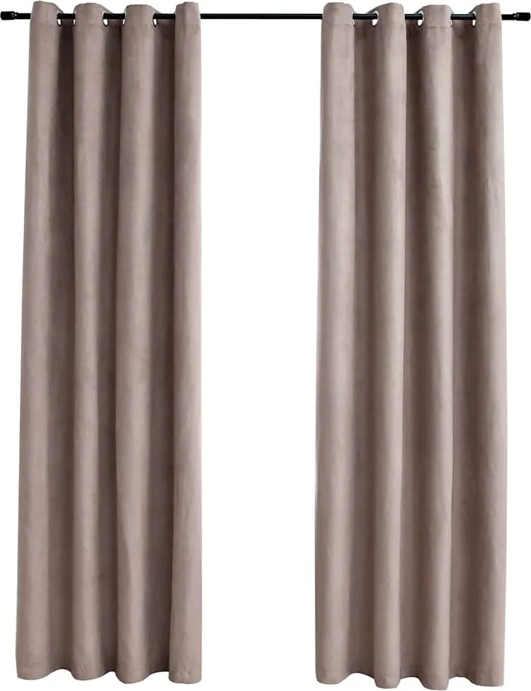 vidaXL 2 db tópszínű sötétítőfüggöny fémgyűrűkkel 140 x 175 cm