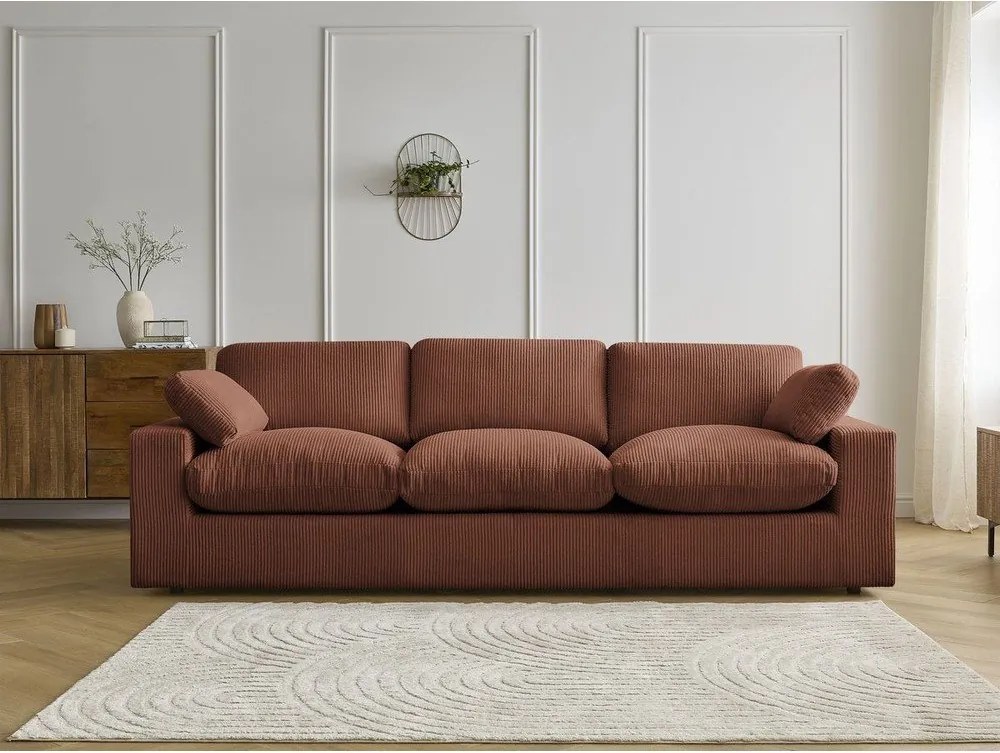 Narancssárga kordbársony kanapé 250 cm Belair – Bobochic Paris