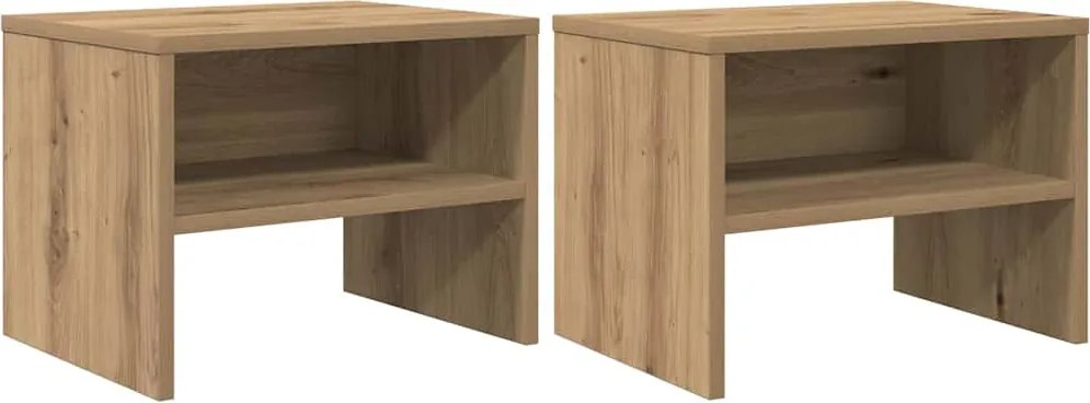 vidaXL Éjjeliszekrény 2 pcs kézműves tölgy 40 x 40 x 30 cm Faanyag