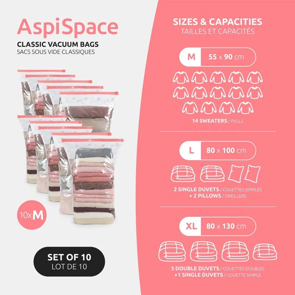 Vákuumzsák készlet 10 db-os Space M – Compactor