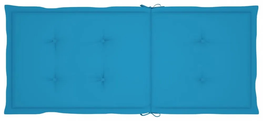 4 db kék szövet kerti magas háttámlájú székpárna 120x50x3 cm