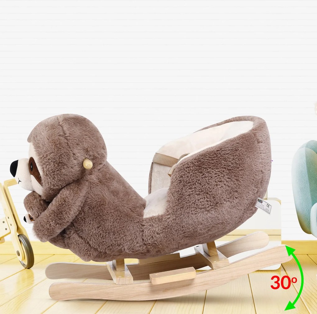 Hintázó nyugágy biztonsági övvel, barna Spielwerk