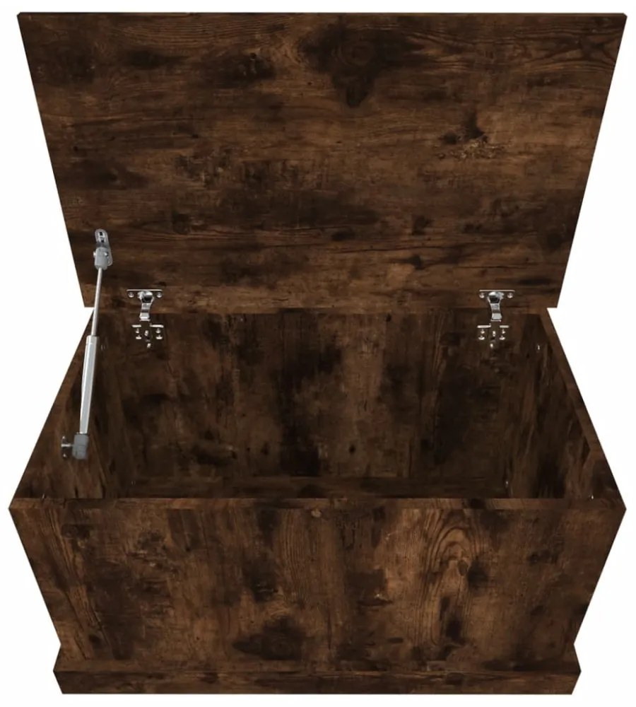 füstös tölgy színű szerelt fa tárolóláda 70 x 40 x 38 cm