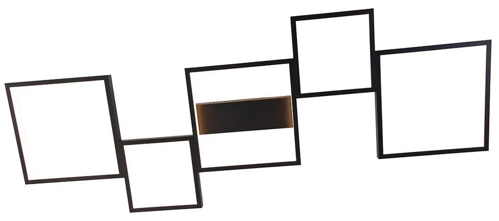 Mennyezeti lámpa fekete, beépített LED-del, 3 fokozatú fényerő-szabályzóval, 5 lámpás - Lejo