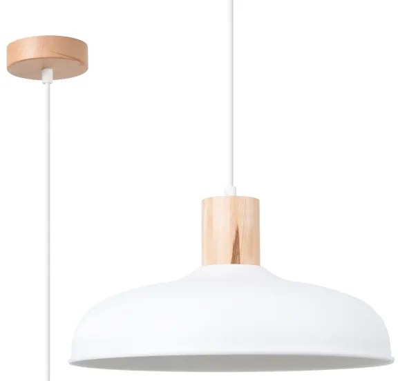 Sollux SL.1323 - Csillár zsinóron INDY 1xE27/15W/230V átm. 38 cm fehér