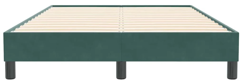 vidaXL sötétzöld bársony rugós ágy matrac nélkül 120x210 cm