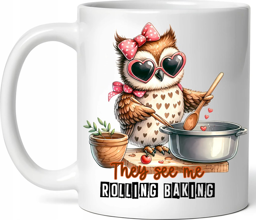 Látványos Bögre Aranyos Bagoly Főz Kerámia Doboz 330ml