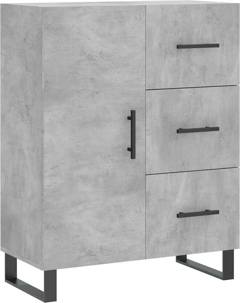 vidaXL betonszürke szerelt fa tálalószekrény 69,5 x 34 x 90 cm