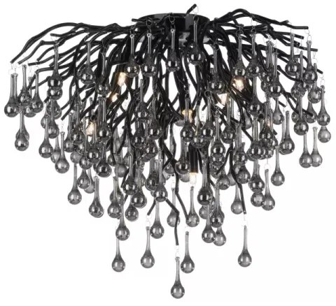 Paul Neuhaus 8091-18 - ICICLE felületre szerelhető csillár, 9xG9/40W/230V, átm. 50 cm, fekete