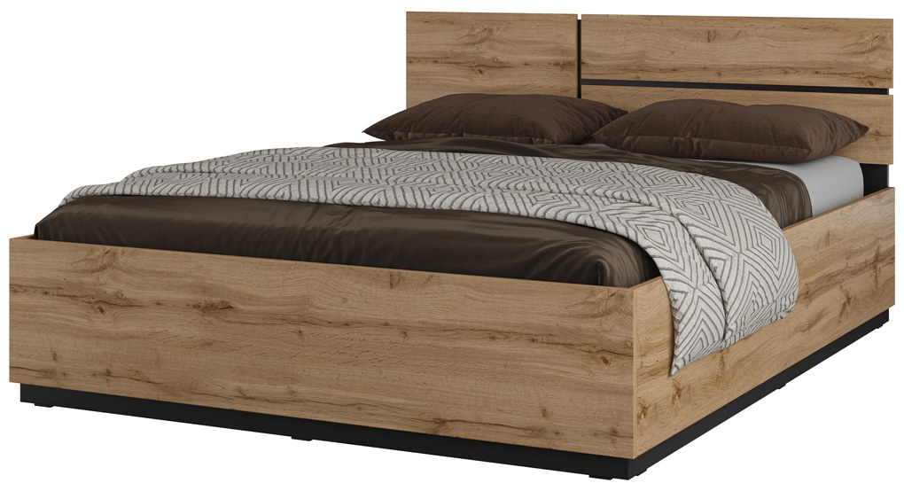 Franciaágy 160 cm Crossroad S31 (wotan tölgy + fekete). 1118256