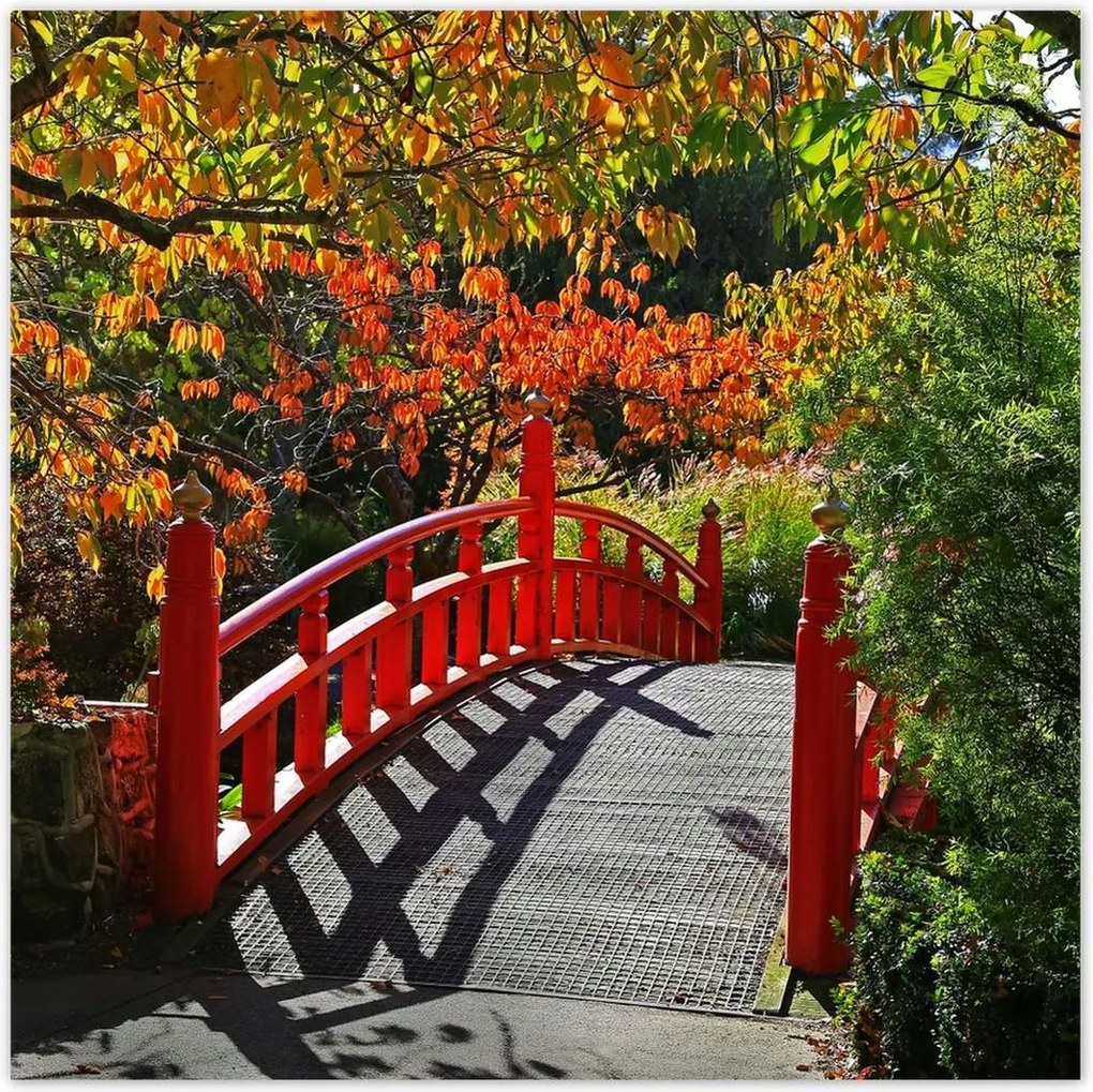 Poszterek 100x100 Piros japán híd
