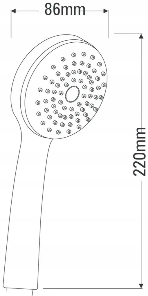 Deante Neo Symetrio, 1 funkciós kézi zuhanyfej, króm, NET_051S