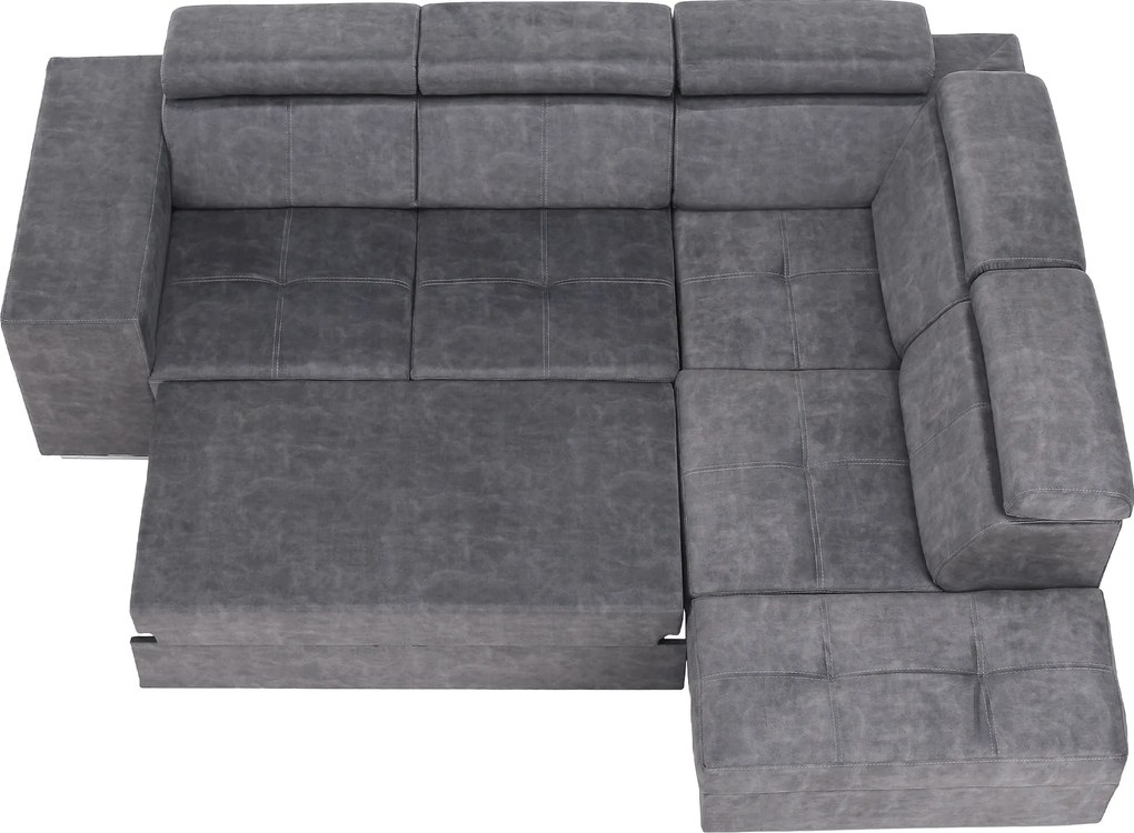 Ülőgarnitúra, szürke, jobbos, MALAGA