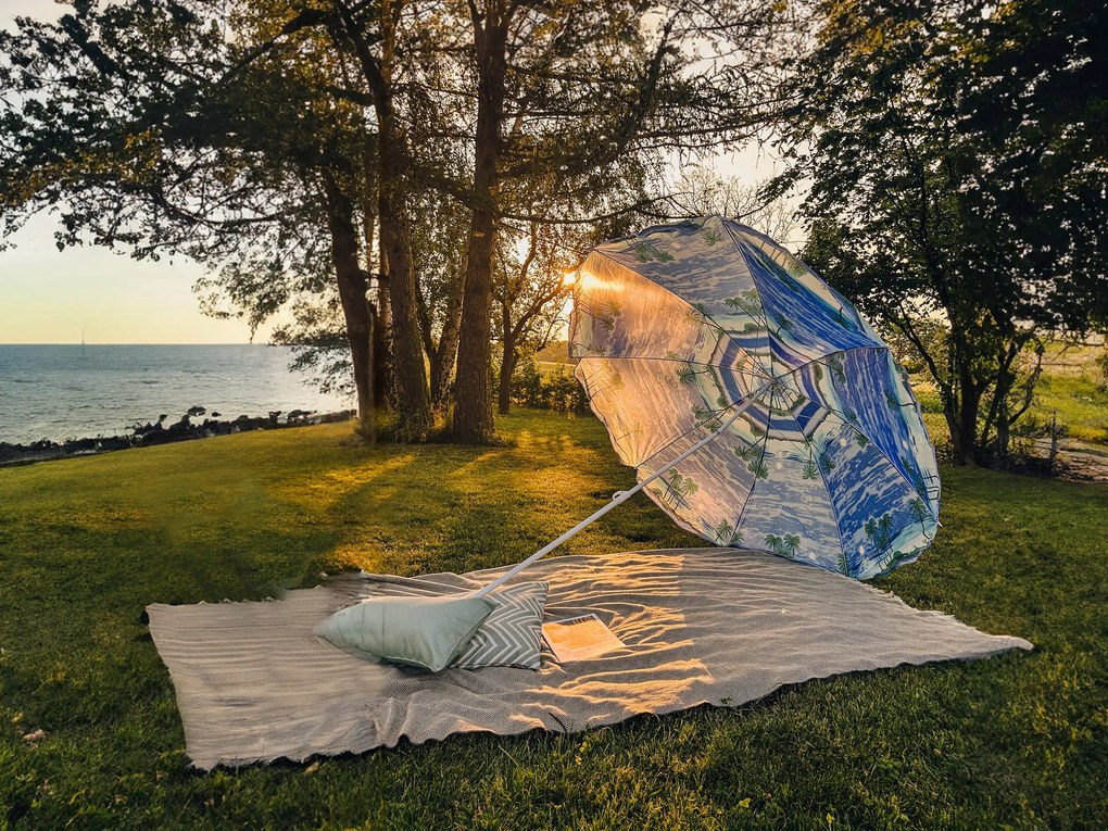 Kék-fehér napernyő SOLSTICE 180 cm