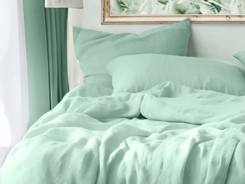 Musselin ágynemű MUSSARI mentás Ágyneműhuzat mérete: 70 x 90 cm | 140 x 200 cm